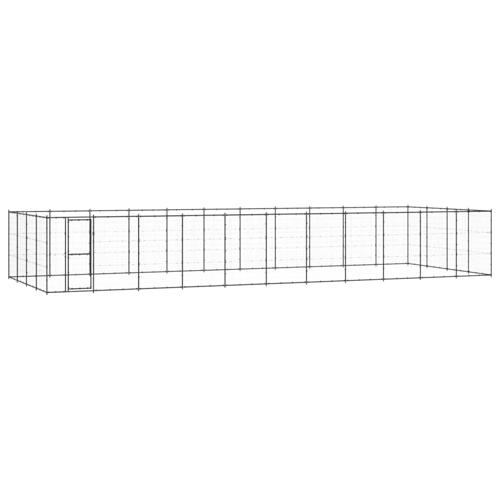 Outdoor Dog Kennel Steel 53.24 m²