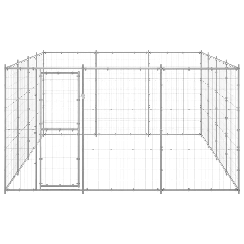 Outdoor Dog Kennel Galvanised Steel 14.52 m²