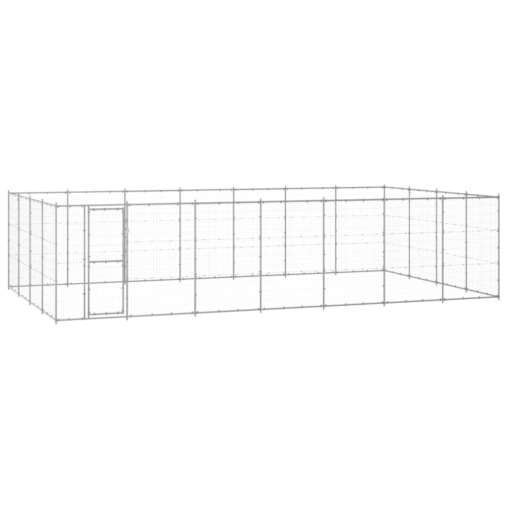 Outdoor Dog Kennel Galvanised Steel 33.88 m²