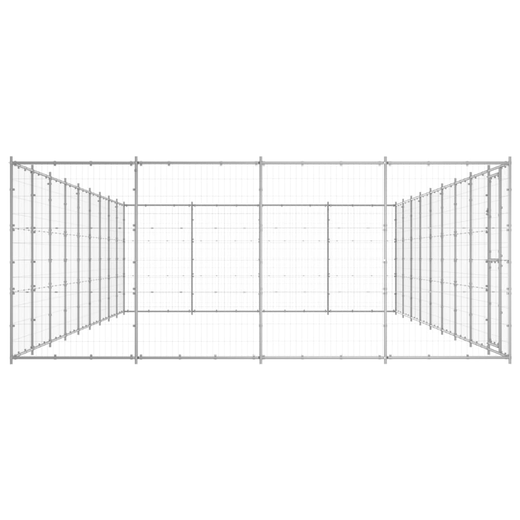 Outdoor Dog Kennel Galvanised Steel 43.56 m²