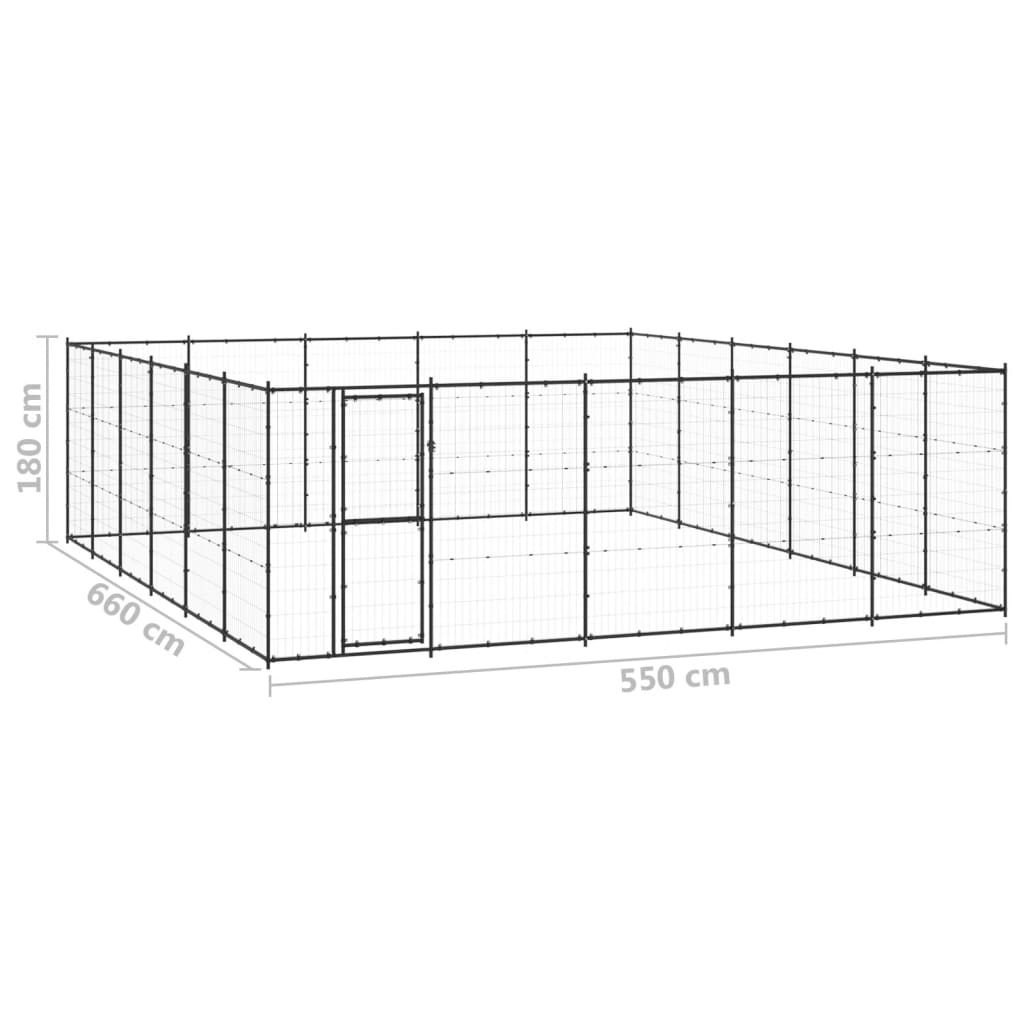 Outdoor Dog Kennel Steel 36.3 m²