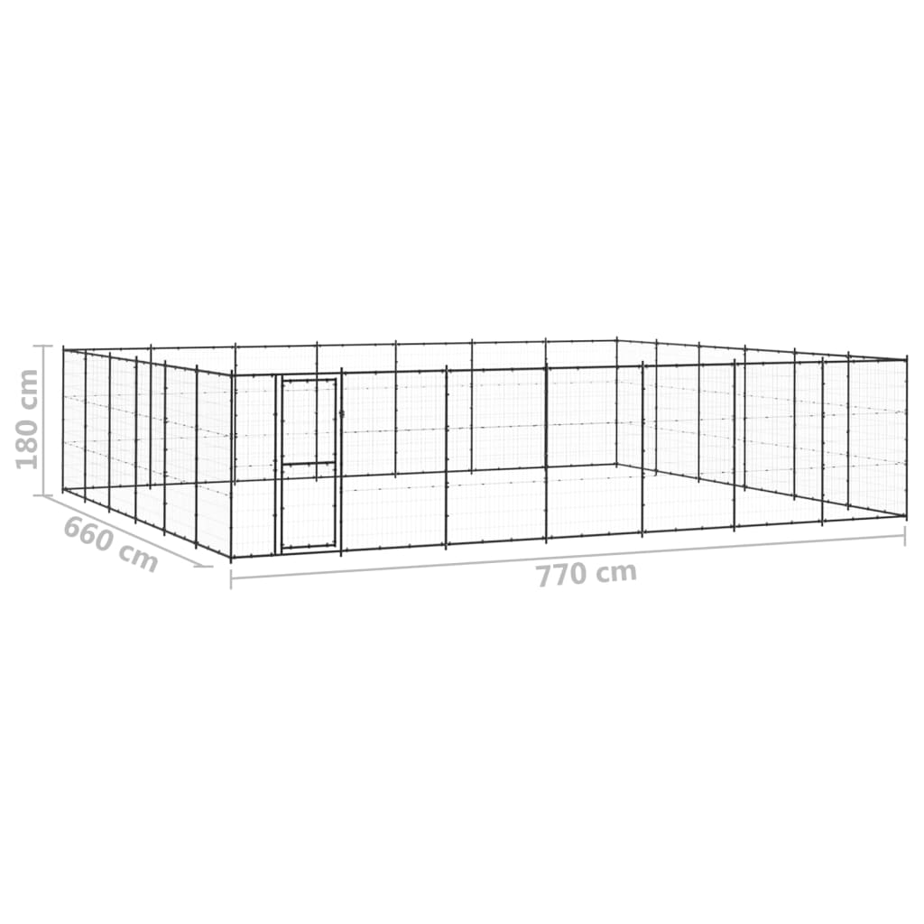 Outdoor Dog Kennel Steel 50.82 m²