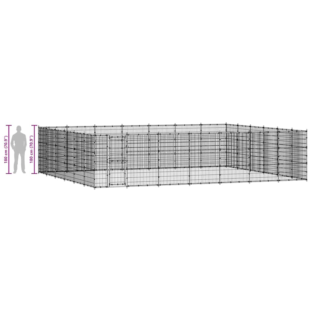 Outdoor Dog Kennel Steel 50.82 m²