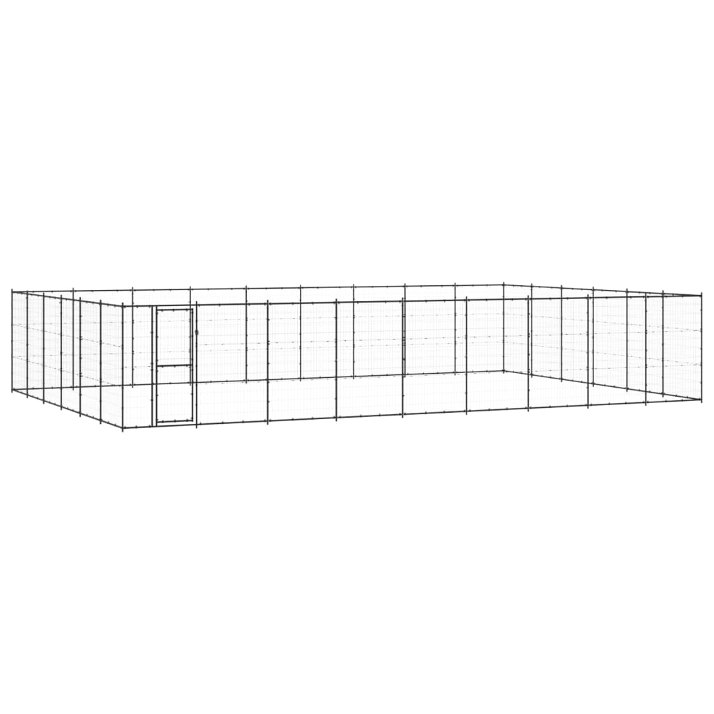 Outdoor Dog Kennel Steel 65.34 m²