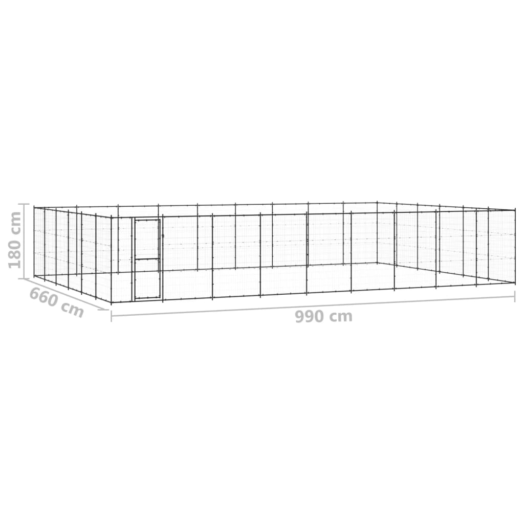 Outdoor Dog Kennel Steel 65.34 m²