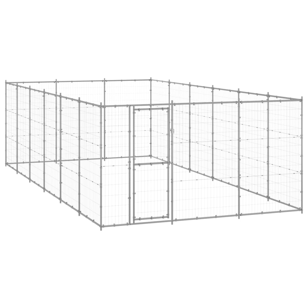 Outdoor Dog Kennel Galvanised Steel 21.78 m²