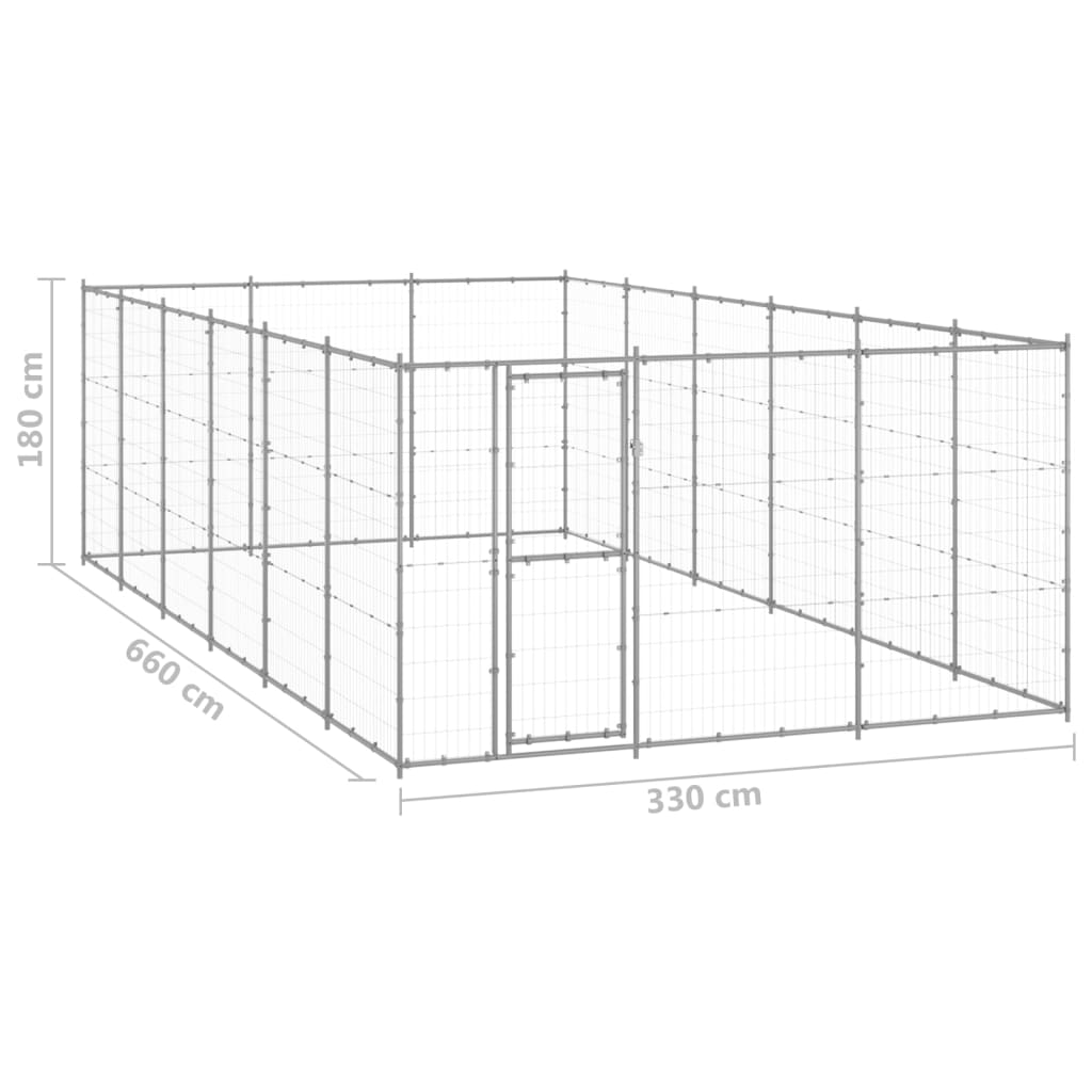 Outdoor Dog Kennel Galvanised Steel 21.78 m²