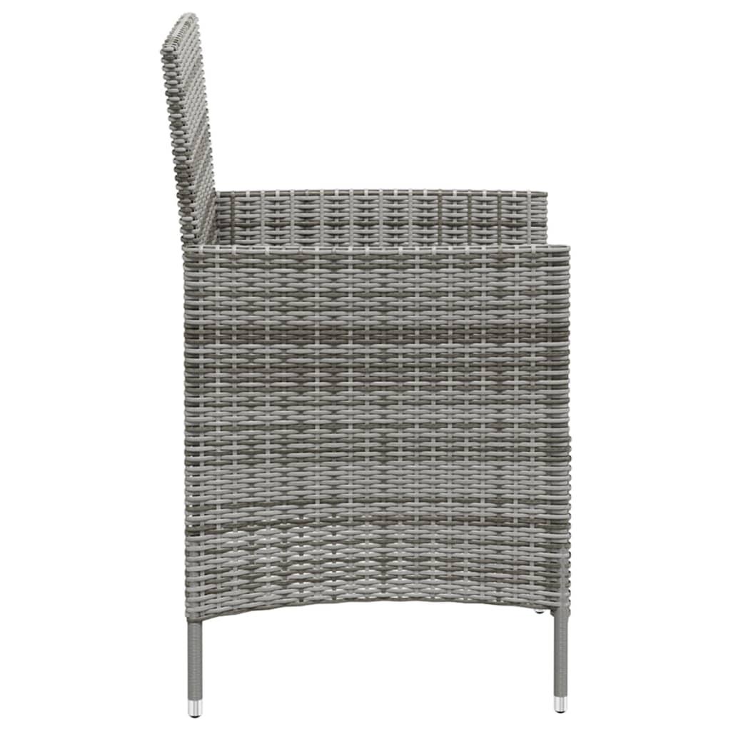 Garden Chairs with Cushions 2 pcs Poly Rattan Grey