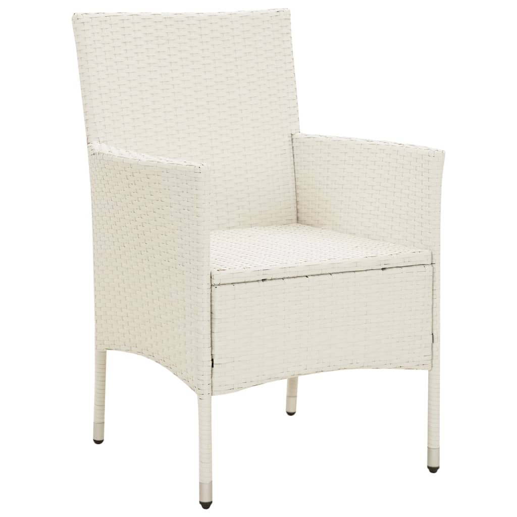 Garden Chairs with Cushions 2 pcs Poly Rattan White