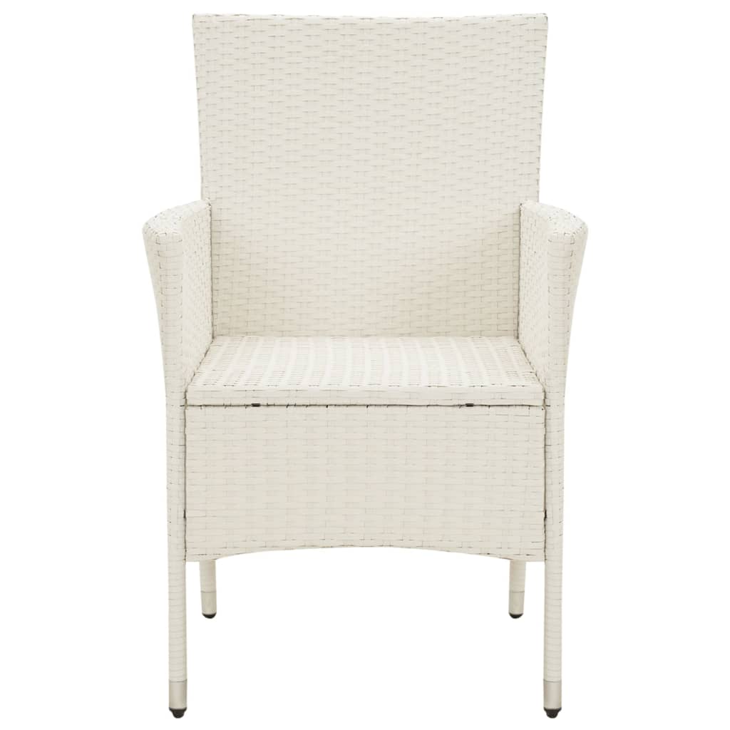 Garden Chairs with Cushions 2 pcs Poly Rattan White