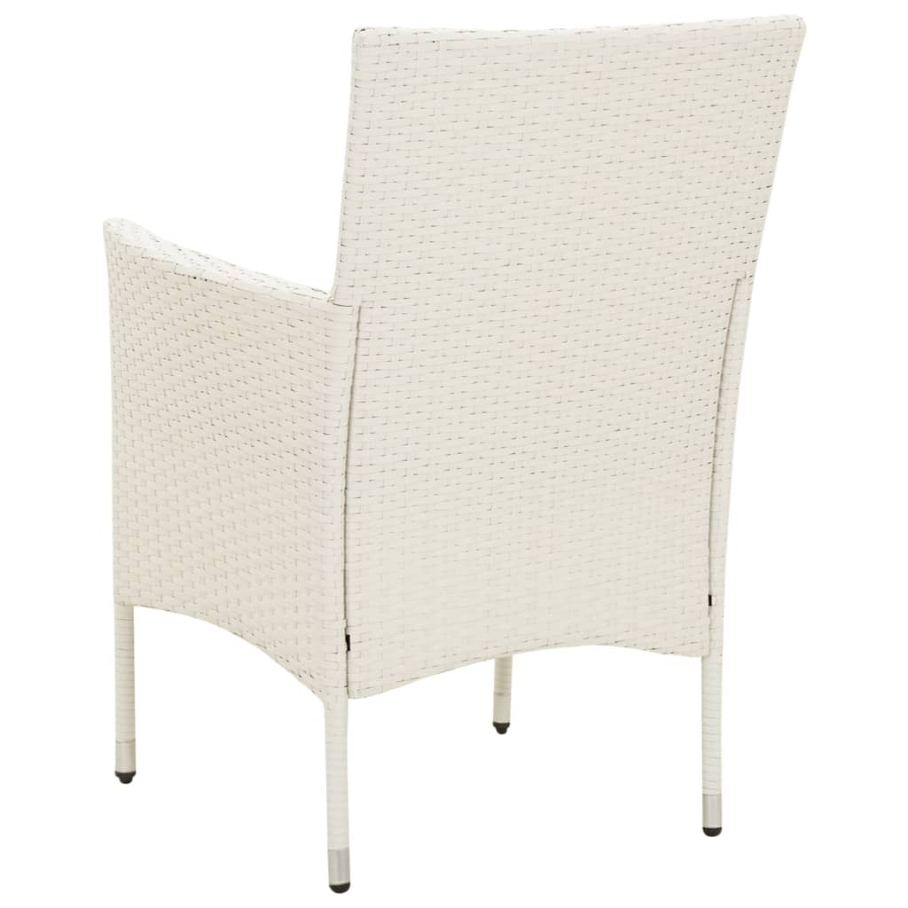 Garden Chairs with Cushions 2 pcs Poly Rattan White