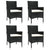 Garden Chairs with Cushions 4 pcs Poly Rattan Black