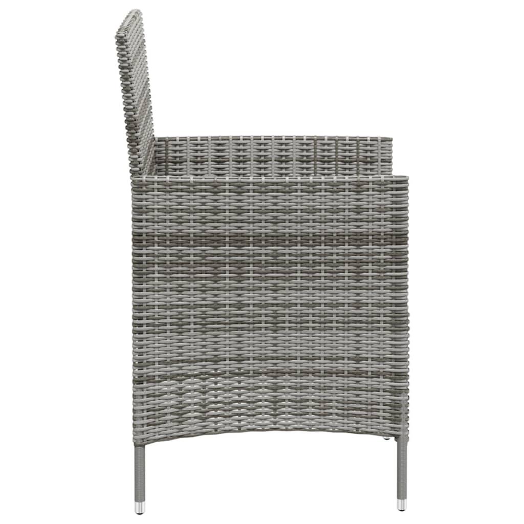 Garden Chairs with Cushions 4 pcs Poly Rattan Grey