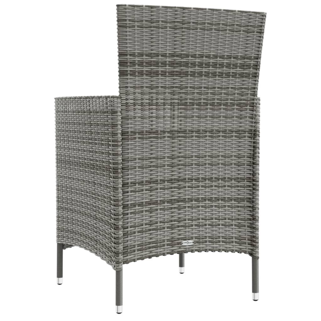 Garden Chairs with Cushions 4 pcs Poly Rattan Grey