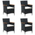 Garden Dining Chairs 4 pcs Poly Rattan Black