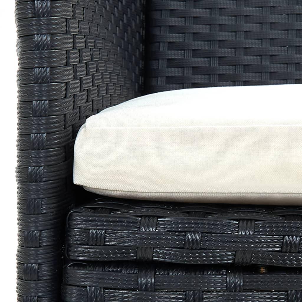 Garden Dining Chairs 4 pcs Poly Rattan Black
