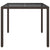 Garden Table 90x90x75 cm Tempered Glass and Poly Rattan Brown
