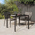 Garden Table 90x90x75 cm Tempered Glass and Poly Rattan Brown