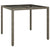 Garden Table 90x90x75 cm Tempered Glass and Poly Rattan Grey
