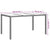 Garden Table 150x90x75 cm Tempered Glass and Poly Rattan Grey