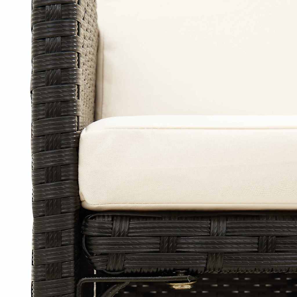 4 Piece Garden Chair and Stool Set Poly Rattan Black