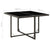 Garden Table Black 109x107x74 cm Poly Rattan and Glass