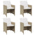 Garden Chairs with Cushions 4 pcs Poly Rattan Beige