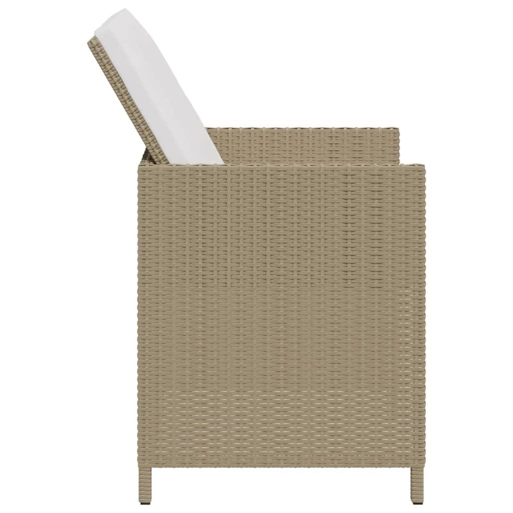 Garden Chairs with Cushions 4 pcs Poly Rattan Beige
