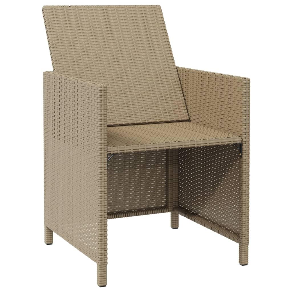 Garden Chairs with Cushions 4 pcs Poly Rattan Beige