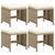 Garden Stools 4 pcs with Cushions Poly Rattan Beige