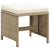 Garden Stools 4 pcs with Cushions Poly Rattan Beige