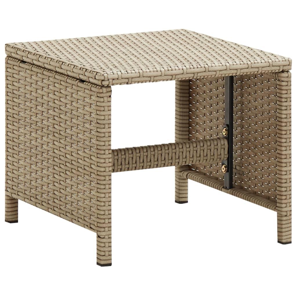 Garden Stools 4 pcs with Cushions Poly Rattan Beige