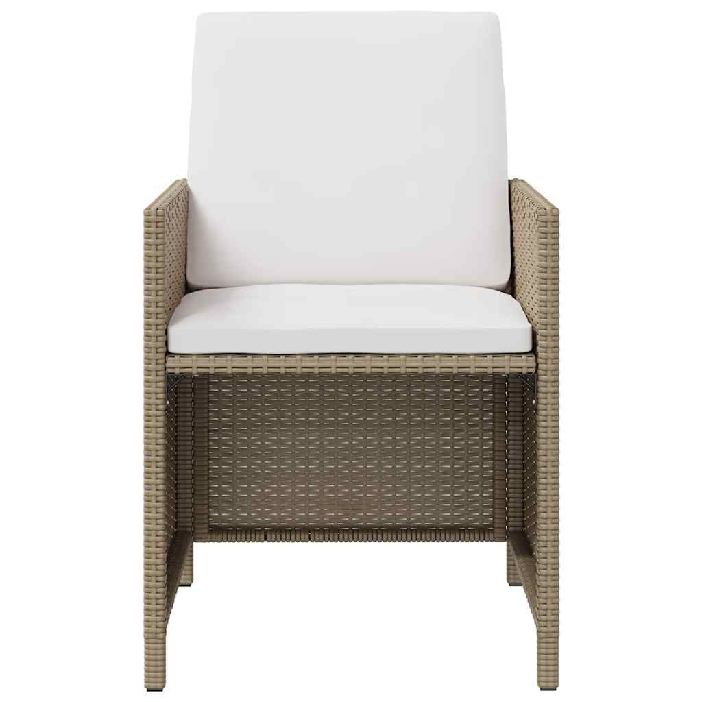 Garden Chairs with Stools 2 pcs Poly Rattan Beige