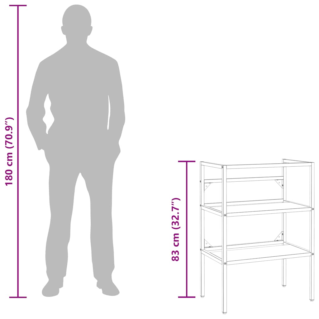 Bathroom Washbasin Frame White 59x38x83 cm Iron