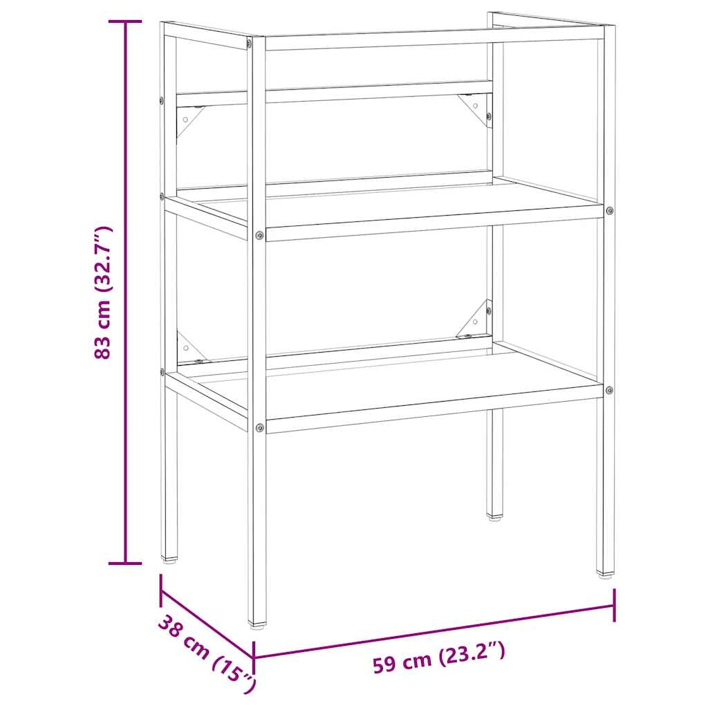 Bathroom Washbasin Frame Black 59x38x83 cm Iron