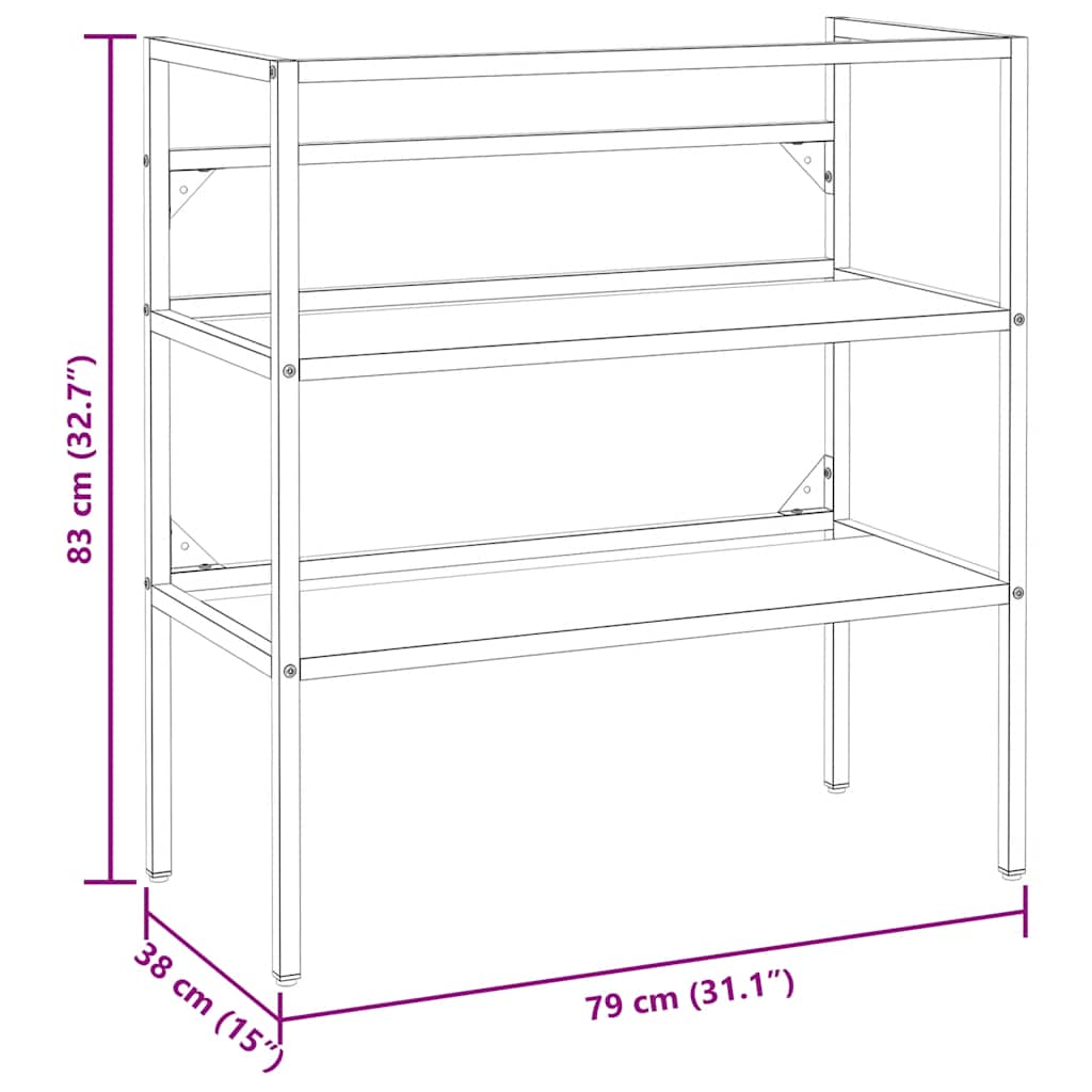 Bathroom Washbasin Frame Black 79x38x83 cm Iron