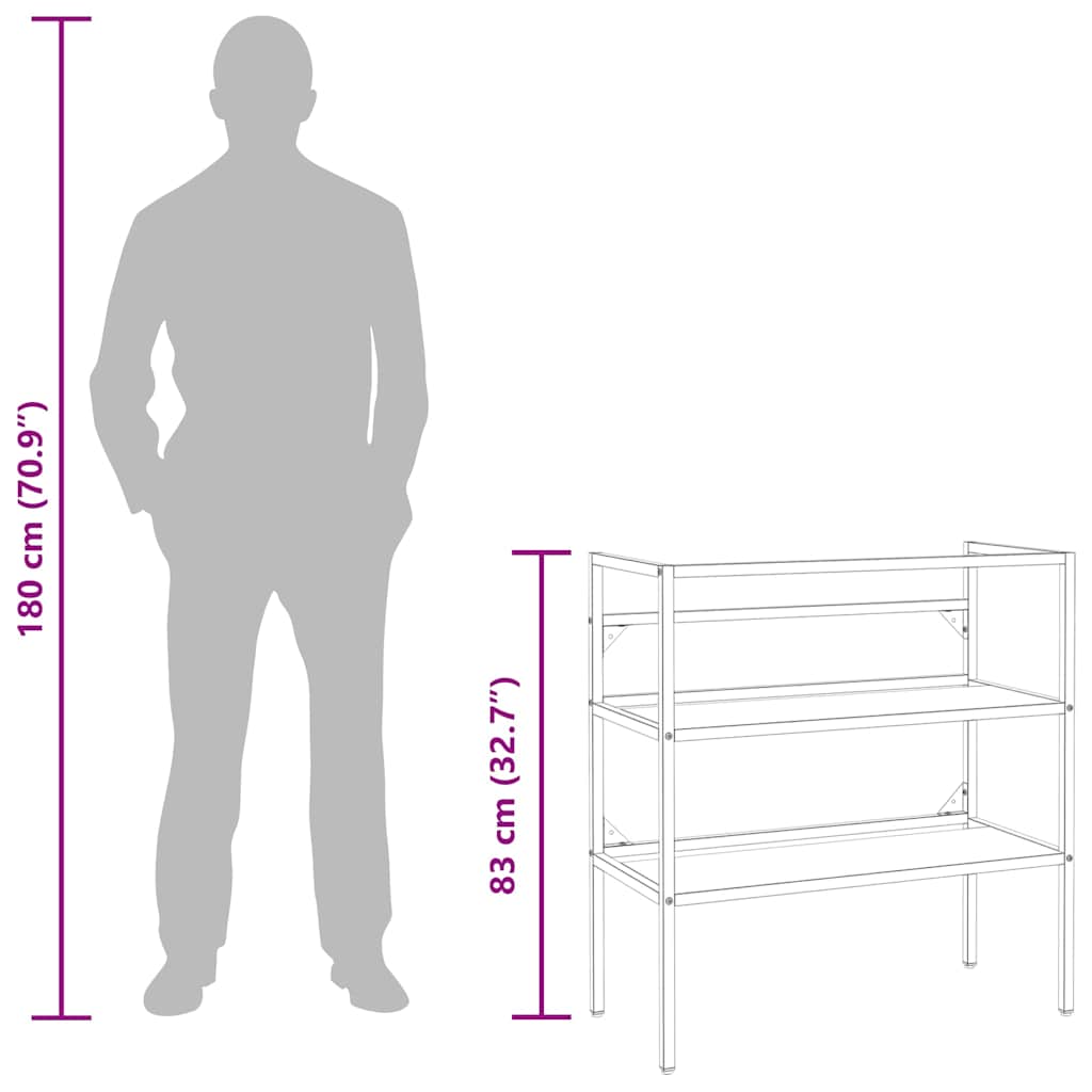 Bathroom Washbasin Frame Black 79x38x83 cm Iron