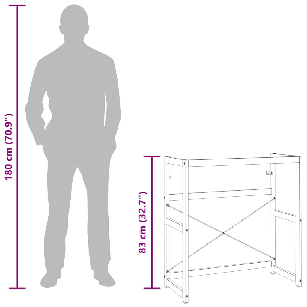 Bathroom Washbasin Frame Black 79x38x83 cm Iron