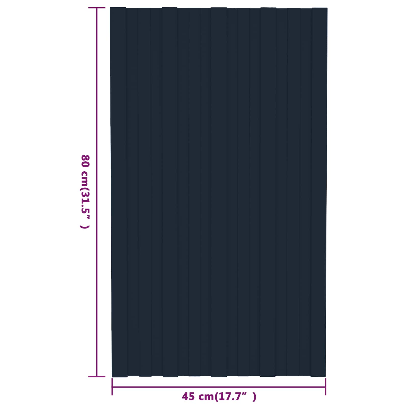Roof Panel 12 pcs Anthracite 80 x 45 cm Galvanised steel