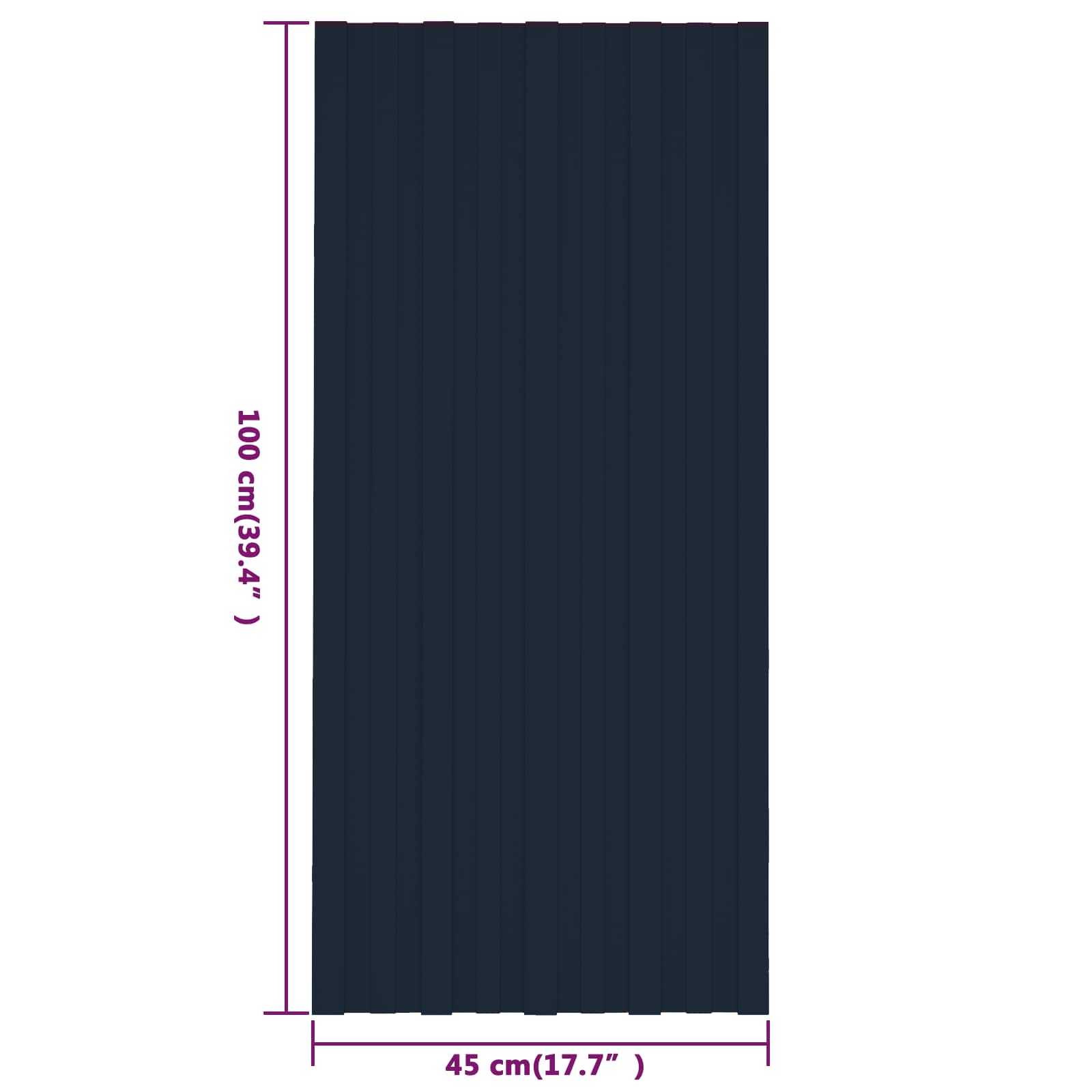 Roof Panel 12 pcs Anthracite 100 x 45 cm Galvanised steel