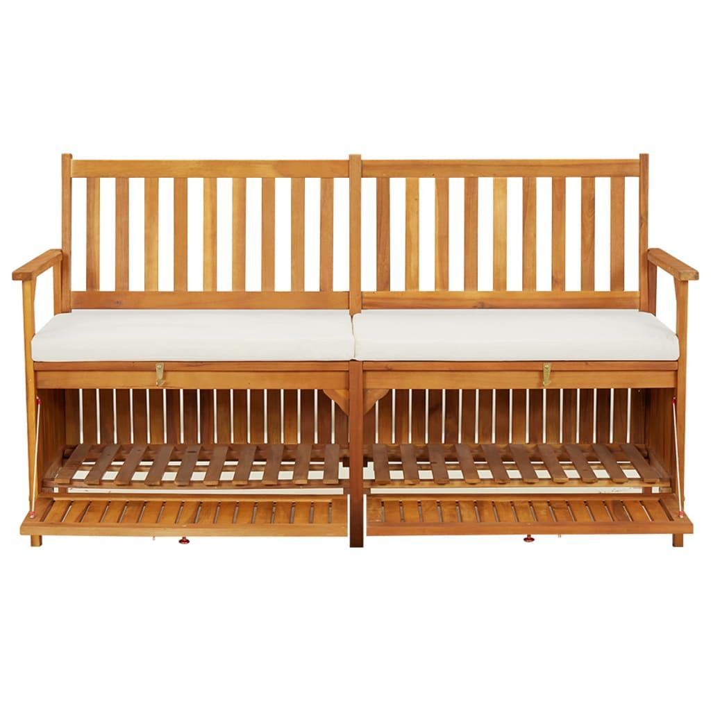 Storage Bench with Cushion 148 cm Solid Wood Acacia