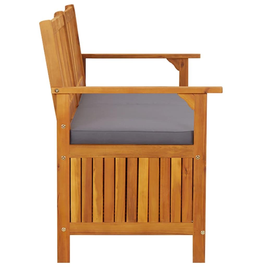 Storage Bench with Cushion 148 cm Solid Wood Acacia
