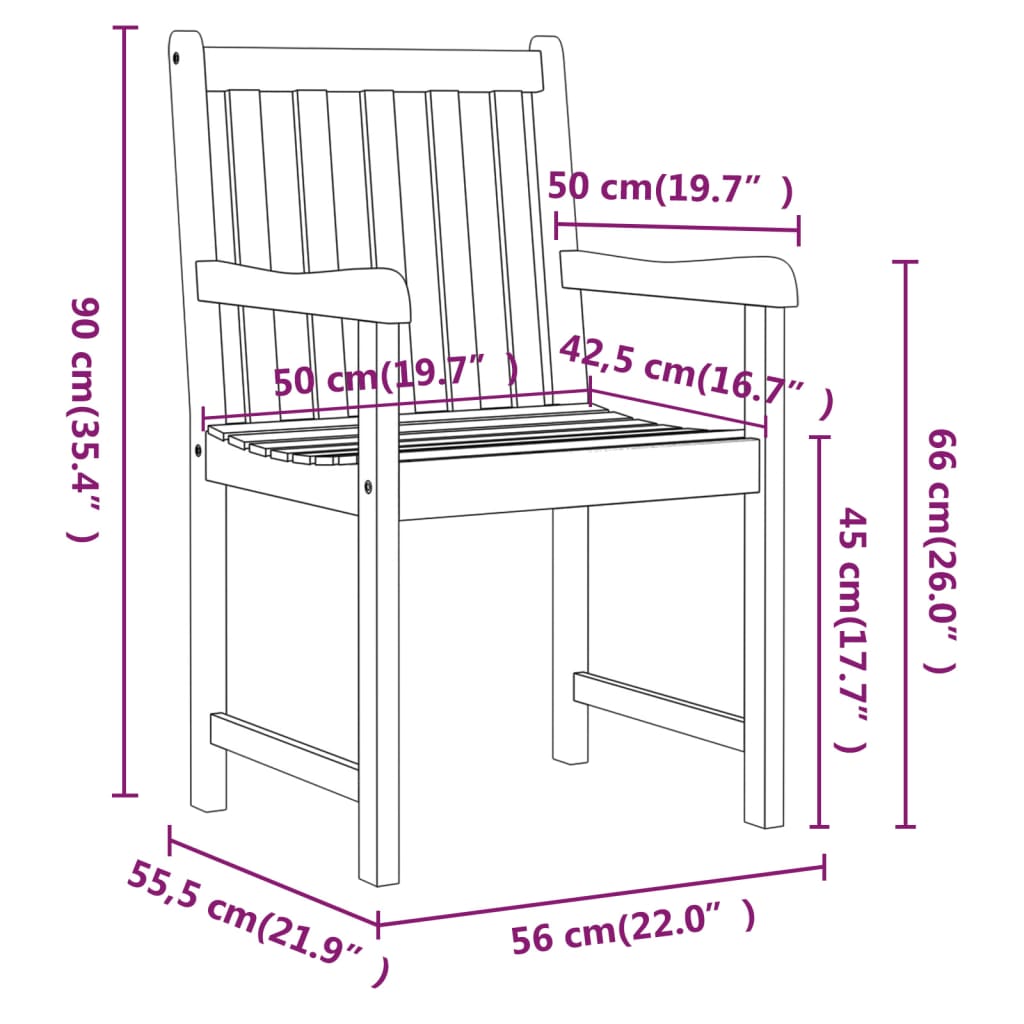 Garden Chairs 2 pcs Solid Acacia Wood