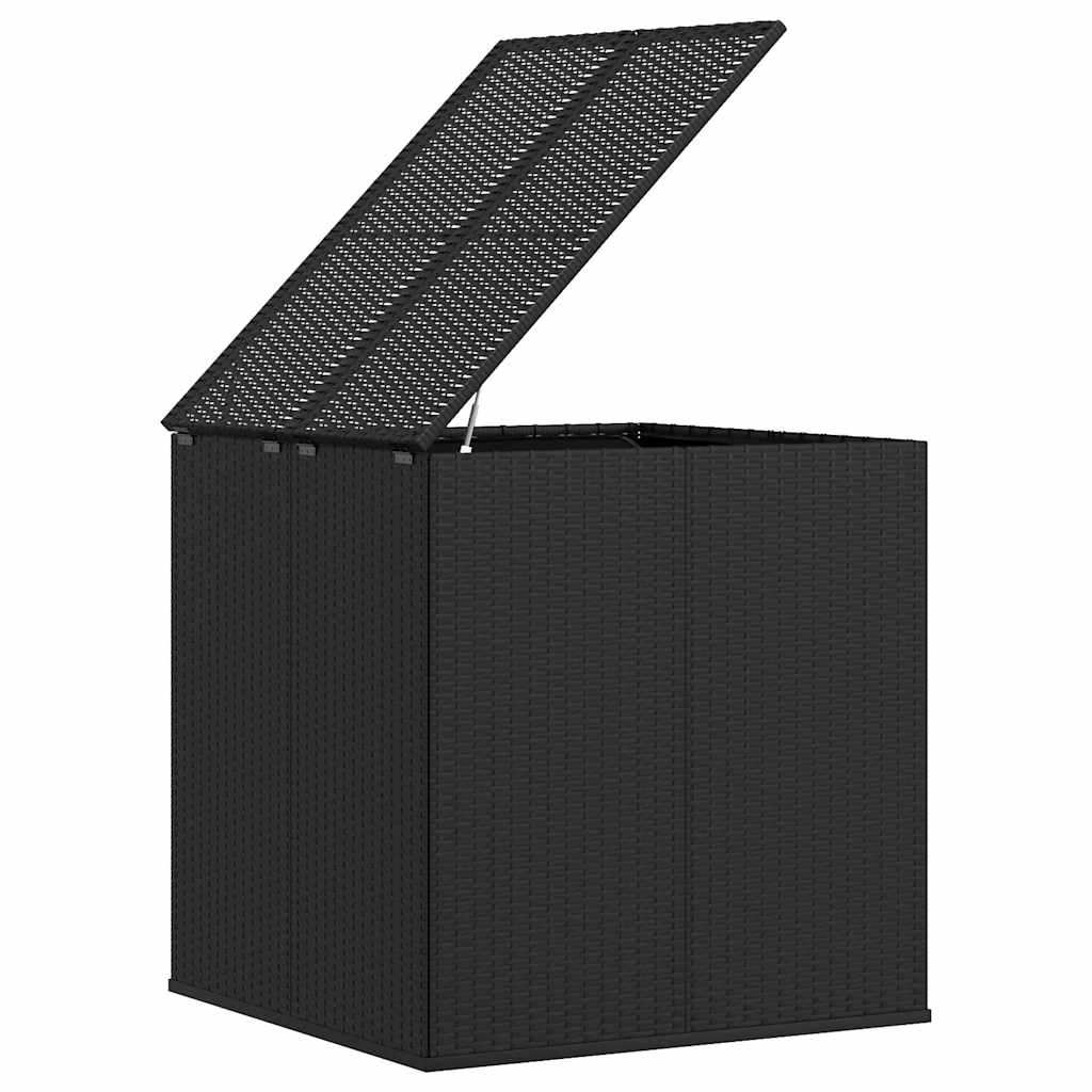 Garden Cushion Box PE Rattan 100x97.5x104 cm Black