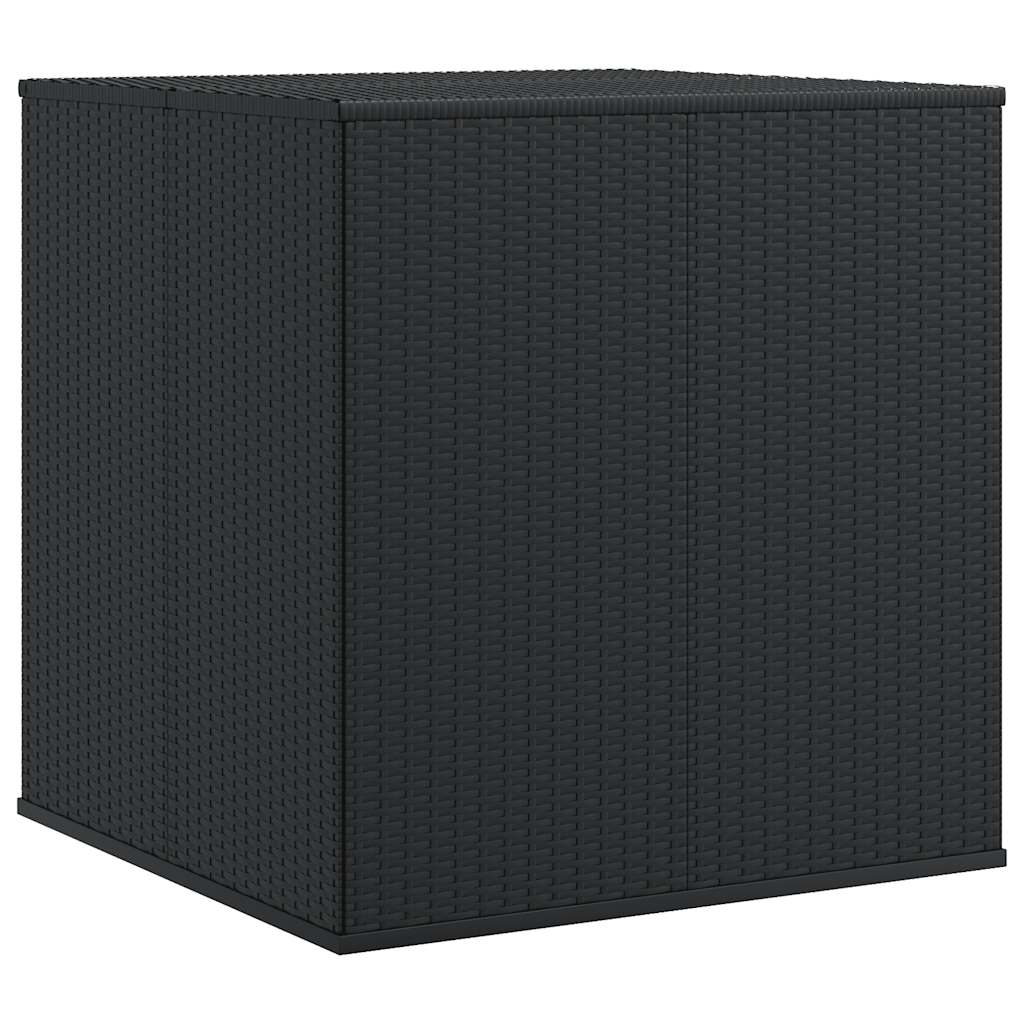 Garden Cushion Box PE Rattan 100x97.5x104 cm Black