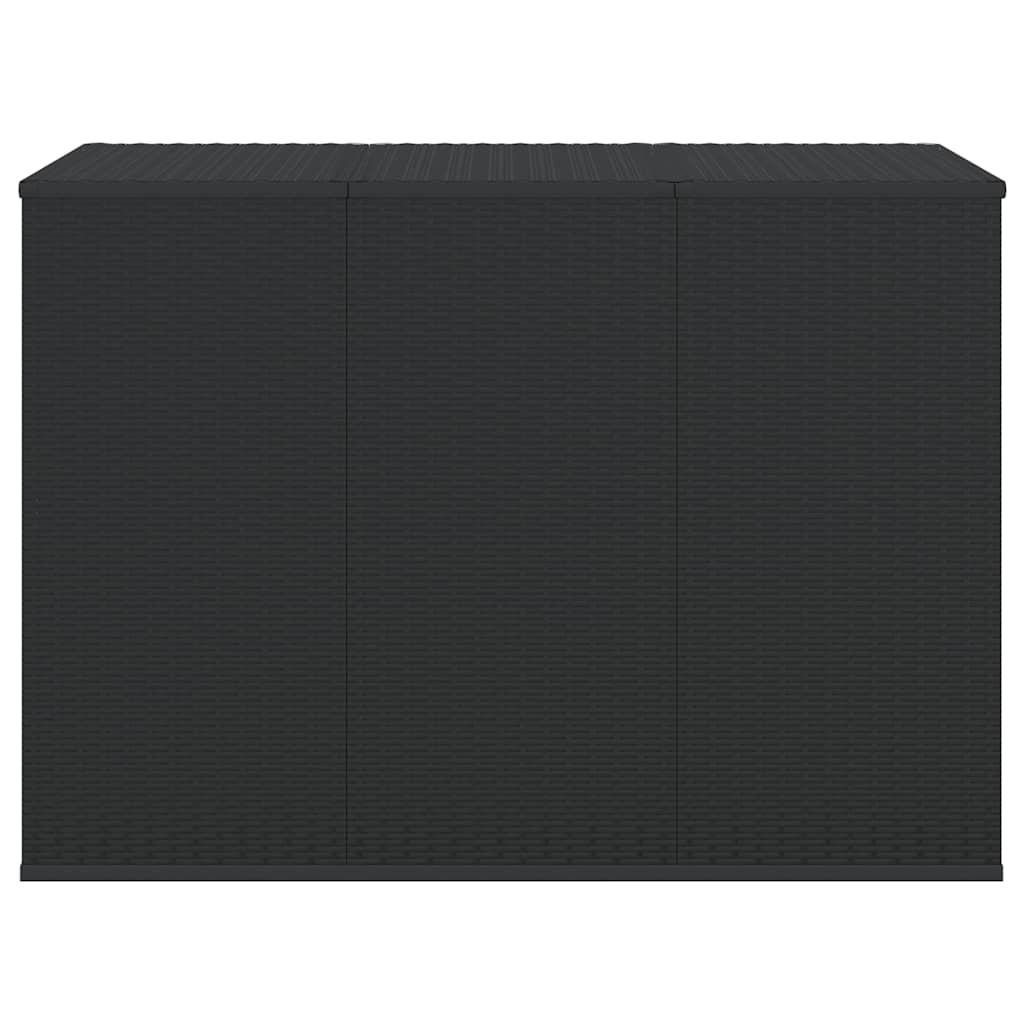 Garden Cushion Box PE Rattan 145x100x103 cm Black