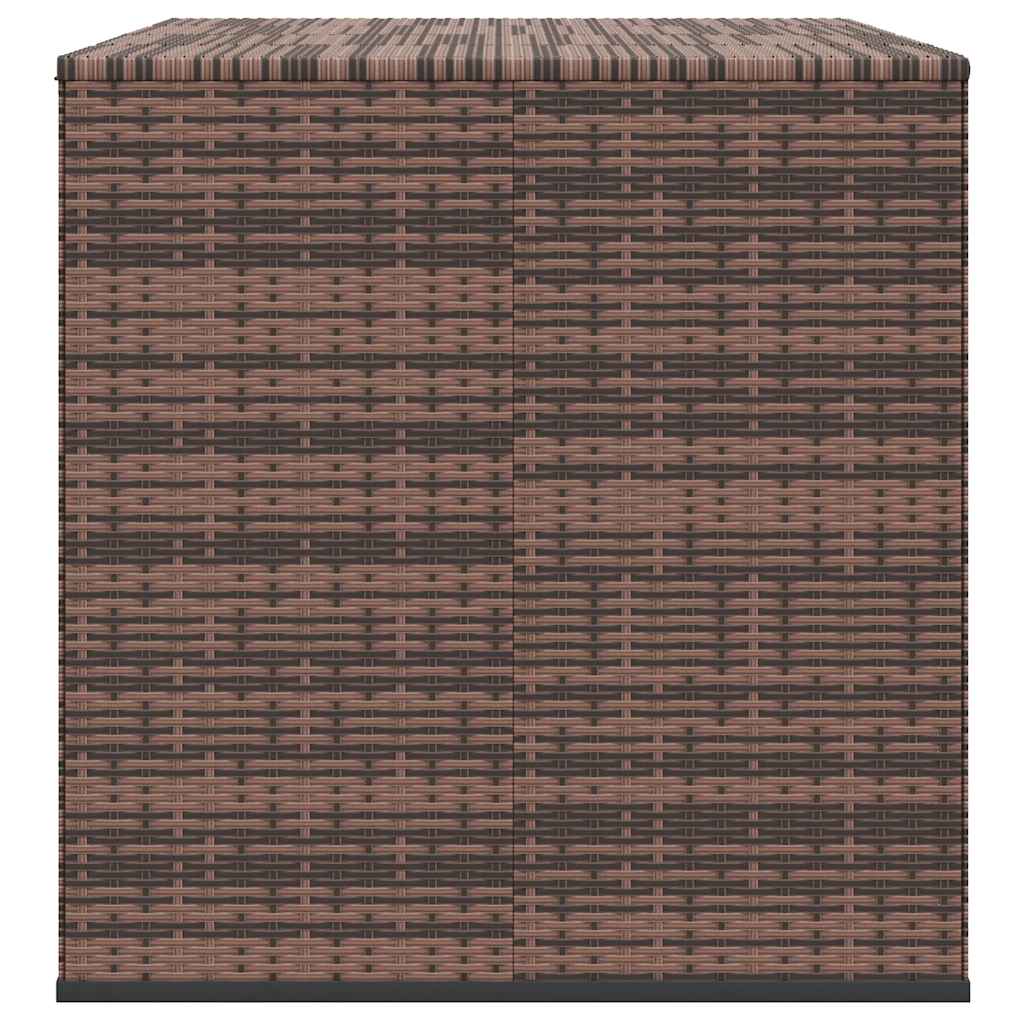 Garden Cushion Box PE Rattan 194x100x103 cm Brown