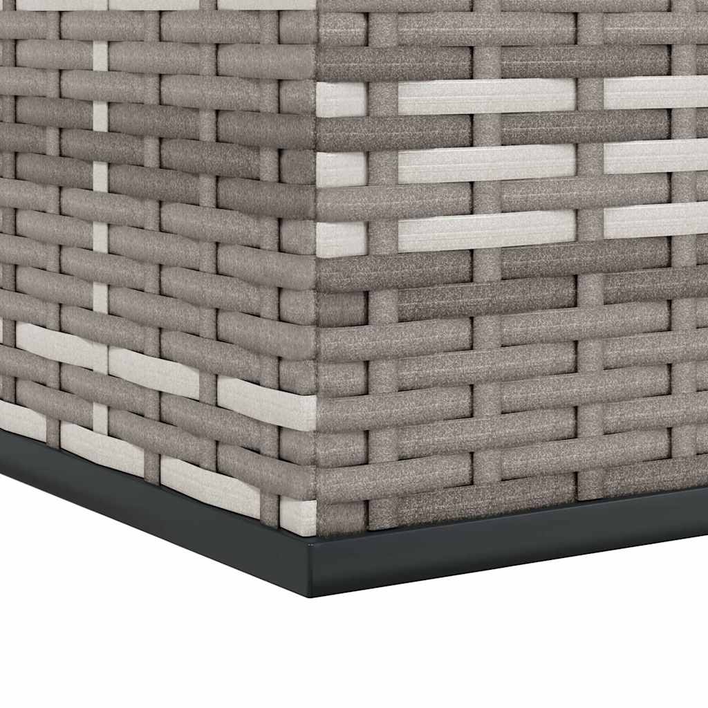 Garden Cushion Box PE Rattan 194x100x103 cm Grey