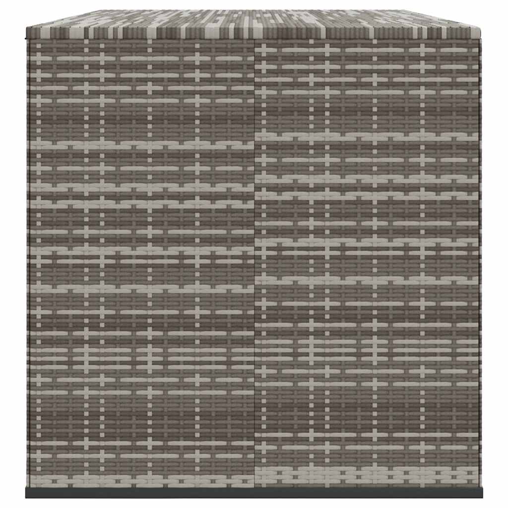 Garden Cushion Box PE Rattan 291x100.5x104 cm Grey