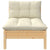 Garden Middle Sofa with Cream Cushions Solid Pinewood